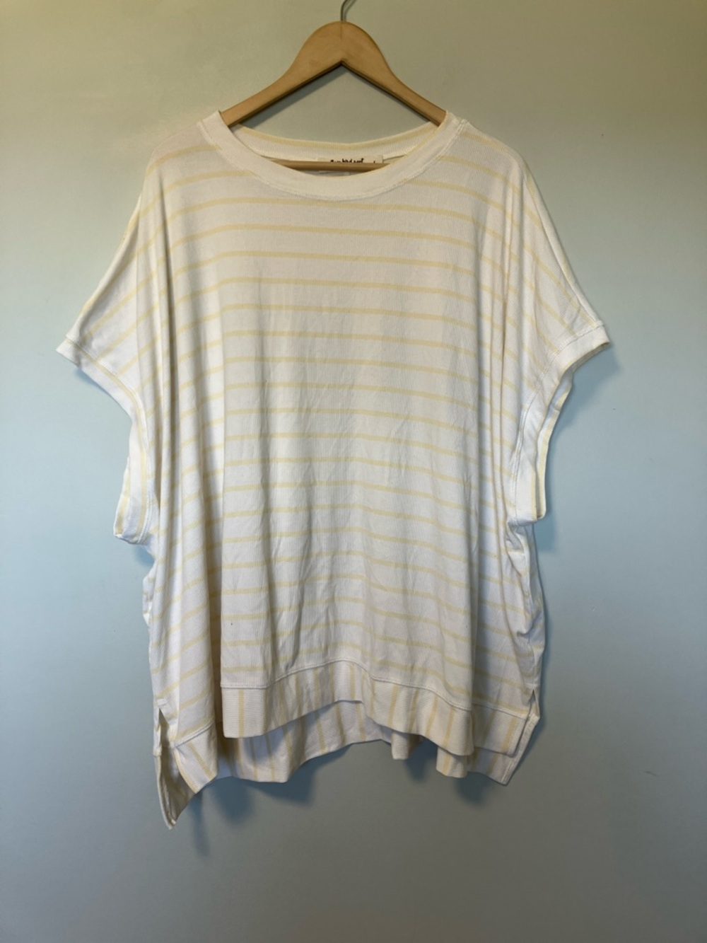 Three Bird Nest White & Yellow Striped Short Sleeve Tee